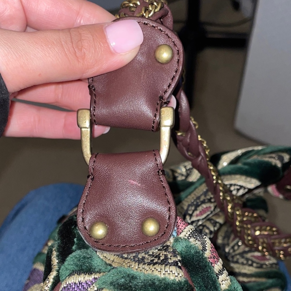 Maxx New York Green and Brown Patterned Hobo Bag - Picture 8 of 8